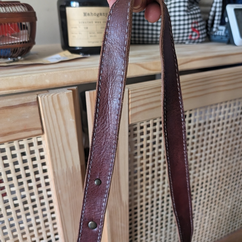 Raffia bag with leather strap - Picture 5 of 6